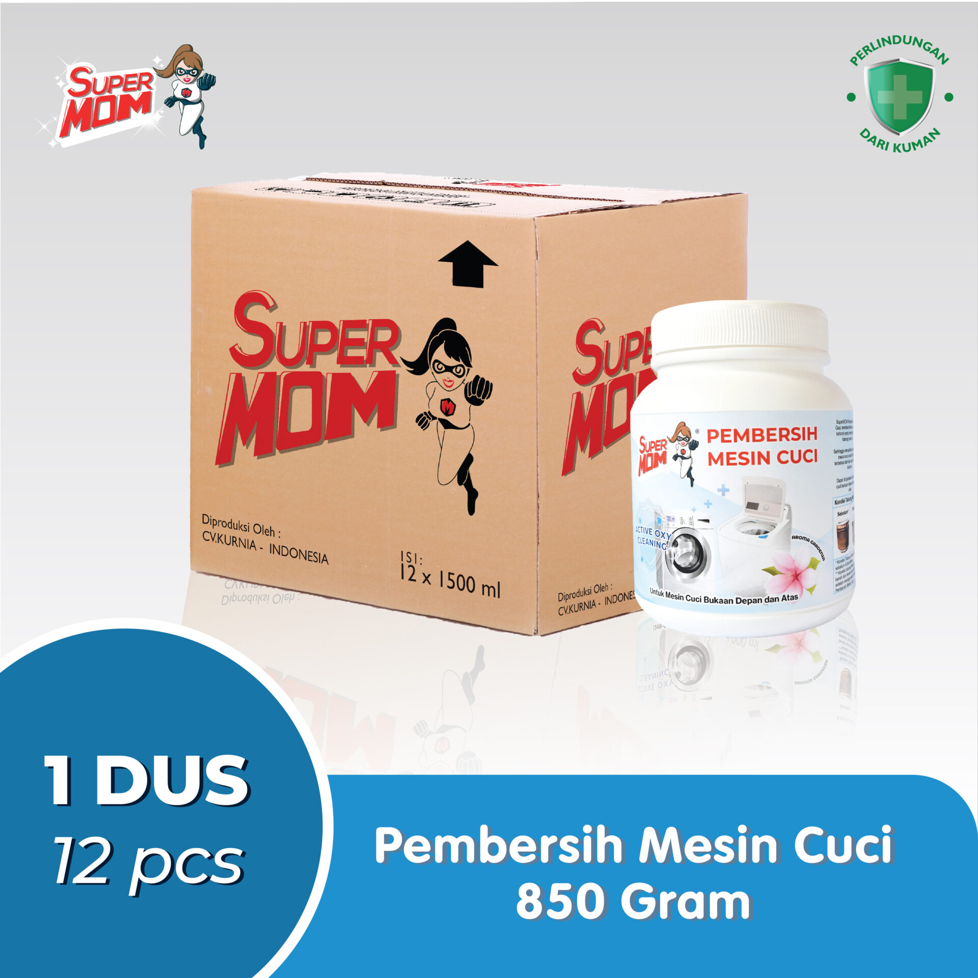 PMC SuperMOM - Pembersih Mesin Cuci Menghilangkan Kerak Tanpa Bongkar Anti Virus & Bakteri 850 Gram - Image 1